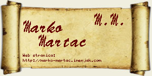Marko Martać vizit kartica